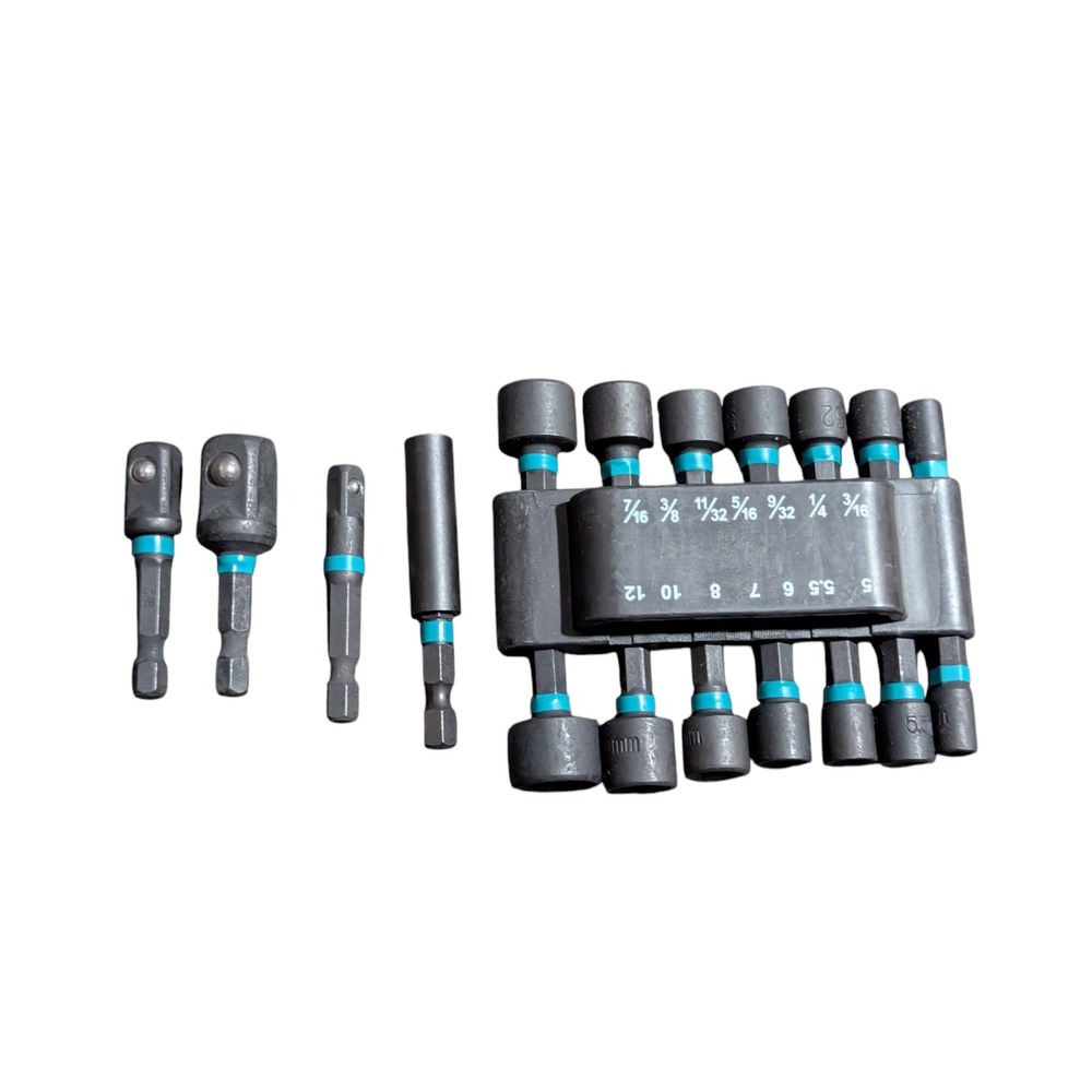 18‎ Piece Impact Nut Driver Set + Adapter, Magnetic, 1/4" Drive